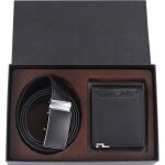 Coffret cadeau homme - set ceinture rversible - cadeau haut de gamme - portefeuille homme noir en cuir ...