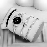Montre femme rmega - quartz - acier - argent - coffret cadeau avec bracelet femme
