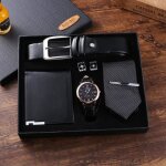 Coffret cadeau montre pour homme ensemble montre ceinture portefeuille cravate cadeau fte