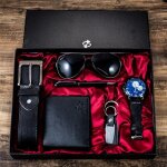 Coffret cadeau montre homme + lunettes de soleil homme + ceinture + portefeuille + stylo + porte - cls ...