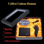 Coffret cadeau montre homme - rasoir - portefeuille - ceinture - nol bote cadeaux - set pour hommes ...