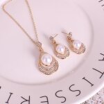 Coffret cadeau rmega bijoux pour femme mariage personnalit collier et boucle d?oreille - or rose