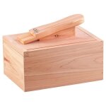 Coffret � cirage en bois de c�dre avec repose - pied int�gr�