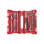 Coffret cl�s � cliquet - milwaukee - 4932479096 - 38 pi�ces - douilles 4 faces - embouts shockwave