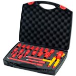 Coffret cl  cliquet isol 1 / 2 20 pices wiha - rouge jaune 21 - 43024