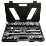 Coffret clé à cliquet poids lourds camion 21 pièces en 3 / 4 douilles de 19 à 50mm - outile Coffret clé à cliquet poids lourds camion 21 pièces en 3 / 4 douilles de 19 à 50mm - outile