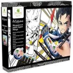 Coffret cratif manga garon - sycomore - 10 papiers layout imprims avec 8 marqueurs