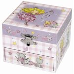 Coffret  bijoux musical - trousselier - fe mauve - cubique - 10. 5x10. 5x8. 5 cm - pour fille