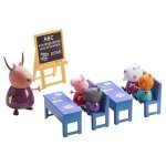 Coffret ecole salle de classe peppa pig : 5 figurines tableau bancs tables - set jouet prescolaire enfant ...