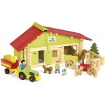 Coffret ferme comte avec tracteur et animaux 140 pieces - construction jeujura - jouet en bois enfant ...
