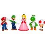 Coffret figurines mario et ses amis - jakks - super mario mario luigi princesse peach - 6cm