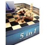 Coffret métal 5 jeux en 1 - tactic - echecs dames backgammon dominos et tic - tac - toe Coffret métal 5 jeux en 1 - tactic - echecs dames backgammon dominos et tic - tac - toe