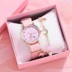 Coffret montre enfant fille + bracelet ? licorne mode sangle tressée rose diamant cadeau Coffret montre enfant fille + bracelet ? licorne mode sangle tressée rose diamant cadeau