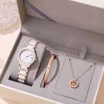 Coffret montre femme + bracelet + collier ? bracelet en c�ramique blanc mode diamant temp�rament cadeau ...