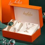 Coffret montre femme + bracelet diamant + anneau + des boucles doreilles + collier ? cygne de luxe de ...