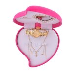 Coffret montre femme + collier + des boucles doreilles ? diamant bracelet en acier inoxydable ecg dor� ...