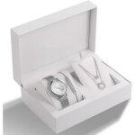 Coffret montres femmes + collier + bracelet bijoux diamants argent� luxe magnifique quartz - cadeau de ...