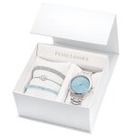 Coffret montre femme - pierre lannier - roxane - cadran bleu - bracelet acier argent - bijoux assortis ...