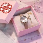 Montre femme + coffret cadeau montre fille - montre femme chane en acier - mignon bracelet - cadeau ...