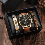 Coffret montre homme + bracelets ? affichage du calendrier chiffres romains bracelet en cuir bracelet ... Coffret montre homme + bracelets ? affichage du calendrier chiffres romains bracelet en cuir bracelet ...