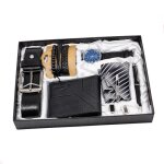 Coffret montre homme + ceintures en cuir + portefeuilles + boutons de manchette + cravates + stylos + ...