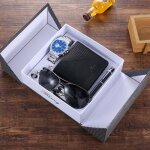 Coffret montre homme + lunettes de soleil homme + portefeuilles + porte - cls + boutons de manchette ...