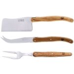 Coffret naturel 3 pi�ces � fromage - jean dubost - laguiole - manche en ch�ne