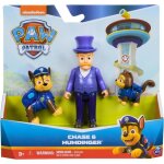 Coffret pat patrouille chien chase + monsieur hellinger - set 3 figurines + 1 carte tigre