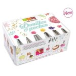 Coffret à pâtisserie - 6 douilles inox et poches jetables Coffret à pâtisserie - 6 douilles inox et poches jetables