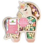 Coffret de perles en bois - sycomore - licorne - ds 4 ans