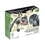 Coffret de puzzles - vilac - dinosaures - 3 puzzles de 200 pi�ces - 3 posters p�dagogiques - � partir ...