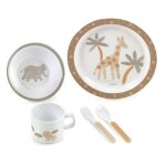 Coffret repas jane modele melamine - 5 pieces wild animal