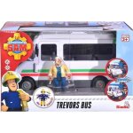 Coffret sam le pompier : le bus blanc de trevor avec une figurine + accessoires - set vhicule