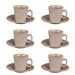 Coffret de 6 tasses � caf� avec sous tasses liv - table passion