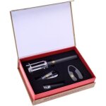 Coffret daccessoires � vin - laguiole - tire - bouchon � pression dair - 4 pi�ces - �l�gance - chic