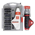 Coffret tournevis cliquet et embouts de vissage - kreator - krt064460 - acier - 25 mm