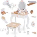 Jouet dimitation - coiffeuse enfant en bois - mamabrum - maquillage dresser bois - accessoires