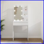 Coiffeuse - vgeby - 60 x 40 x 140 cm - bois ding�nierie - led - miroir inclus