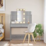 Coiffeuse avec lumi�res led sonoma gris 96x40x142 cm