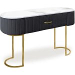 Coiffeuse paloma 1 tiroir velours noir