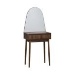 Coiffeuse décor bois miroir arrondi 1 tiroir linear Coiffeuse décor bois miroir arrondi 1 tiroir linear