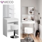 Coiffeuse vicco isabelle table de maquillage commode de maquillage + tabouret