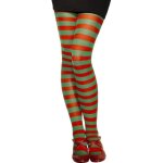 Collants rays rouge et vert femme - widmann srl - accessoire pour dguisement de lutin ou delfe - 100% ...