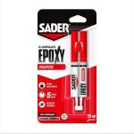 Colle �poxy - sader - bi - composant rapide - tous supports - forte et r�sistante - transparent - seringue ...