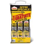 Colle de fixation - pattex - ni clou ni vis - extra fort - cartouche de 380g - lot de 2 + 1 gratuit