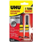 Colle instantan�e - uhu - power glue - ultra rapide - 3 g - 1 tube gratuit