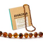Collier dambre pour bb(cognac raw) - 3 taille(28cm & 33cm & 35cm) - boite cadeau