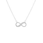 Collier argent 925 - 000 rhodi - motif infini serti de zirconiums - latelier dazur - femme - oxyde de ...