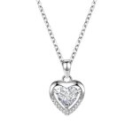 Collier en argent 925 femme blanc insfity pendentif coeur - cadeau parfait �l�gant saint - valentin
