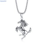 Collier bijoux homme - pull hip hop en acier inoxydable cheval pendentif en acier couleur collier pour ...
